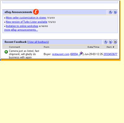 my ebay summary watching.